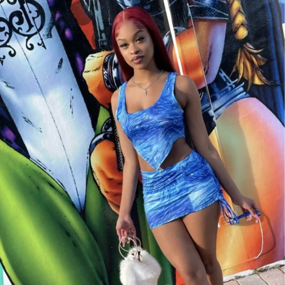 Bright Blue Mini Skirts